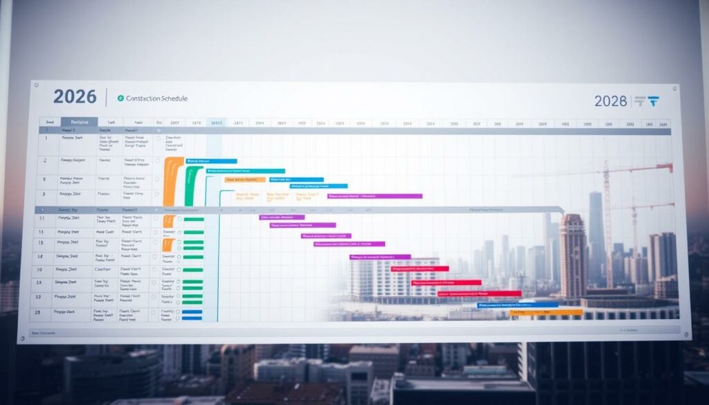 Bauzeitenplan 2026 Vorlage für Excel hier kostenlos downloaden
