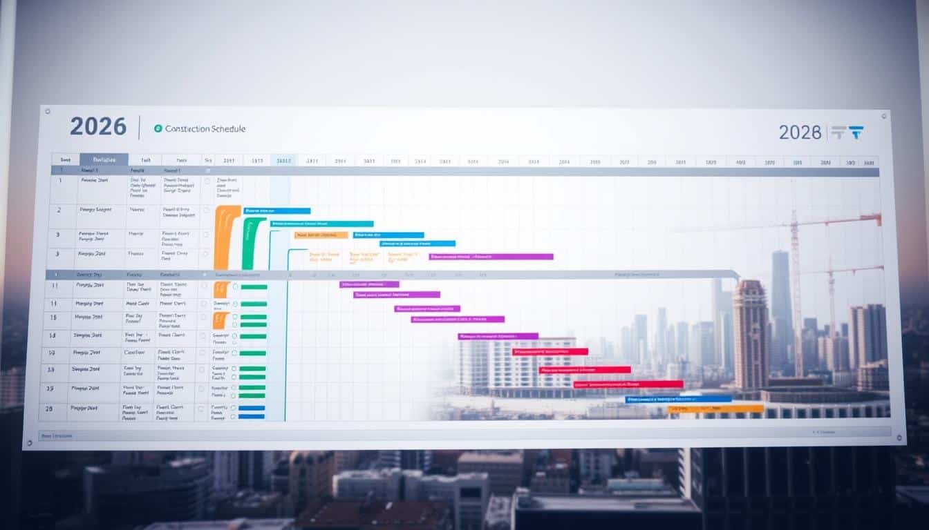 Bauzeitenplan 2026 Vorlage für Excel hier kostenlos downloaden