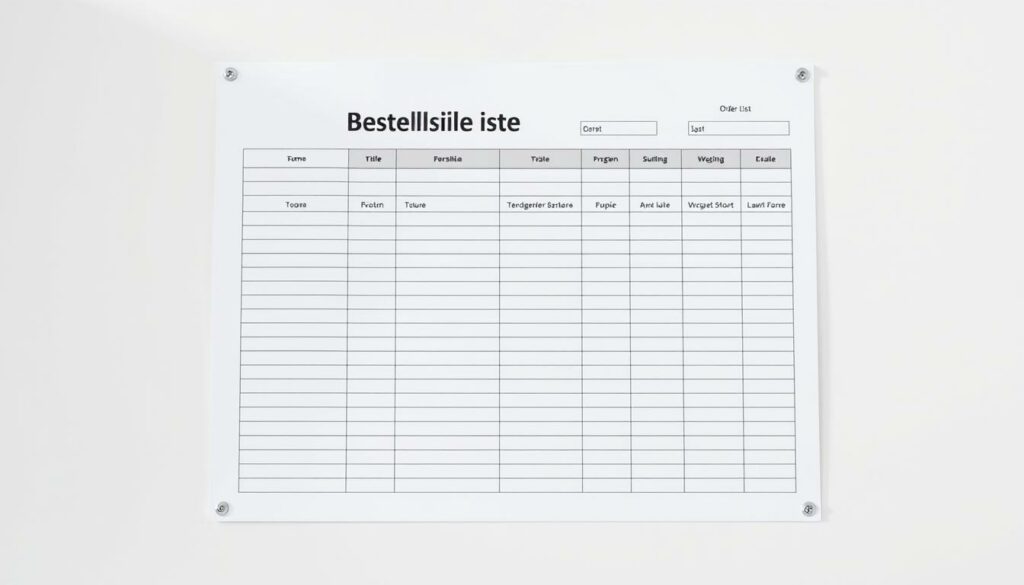 Bestellliste Vorlage für Excel hier kostenlos downloaden