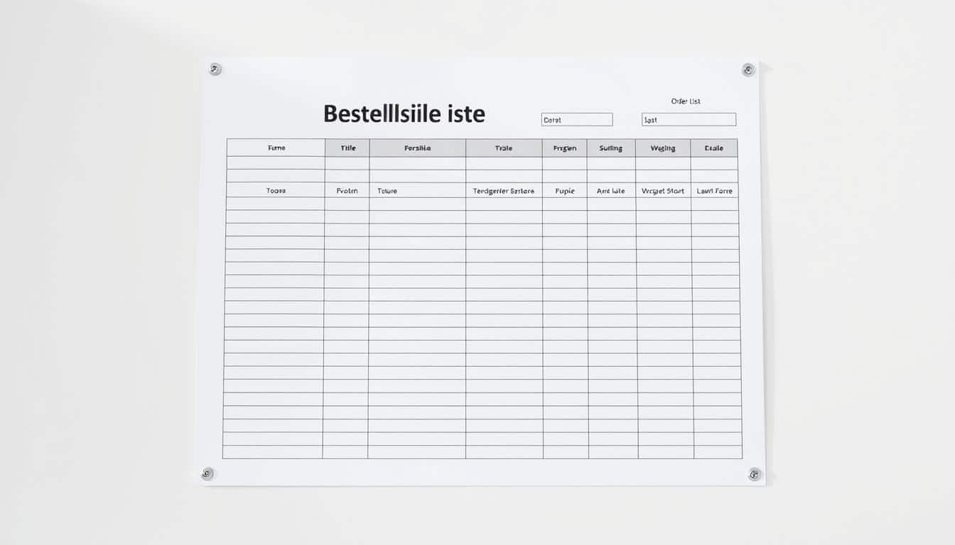 Bestellliste Vorlage für Excel hier kostenlos downloaden