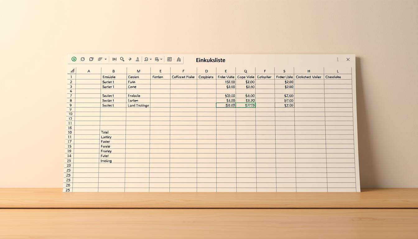 Einkaufsliste Vorlage für Excel hier kostenlos downloaden