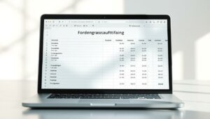 Forderungsaufstellung Vorlage für Excel hier kostenlos downloaden
