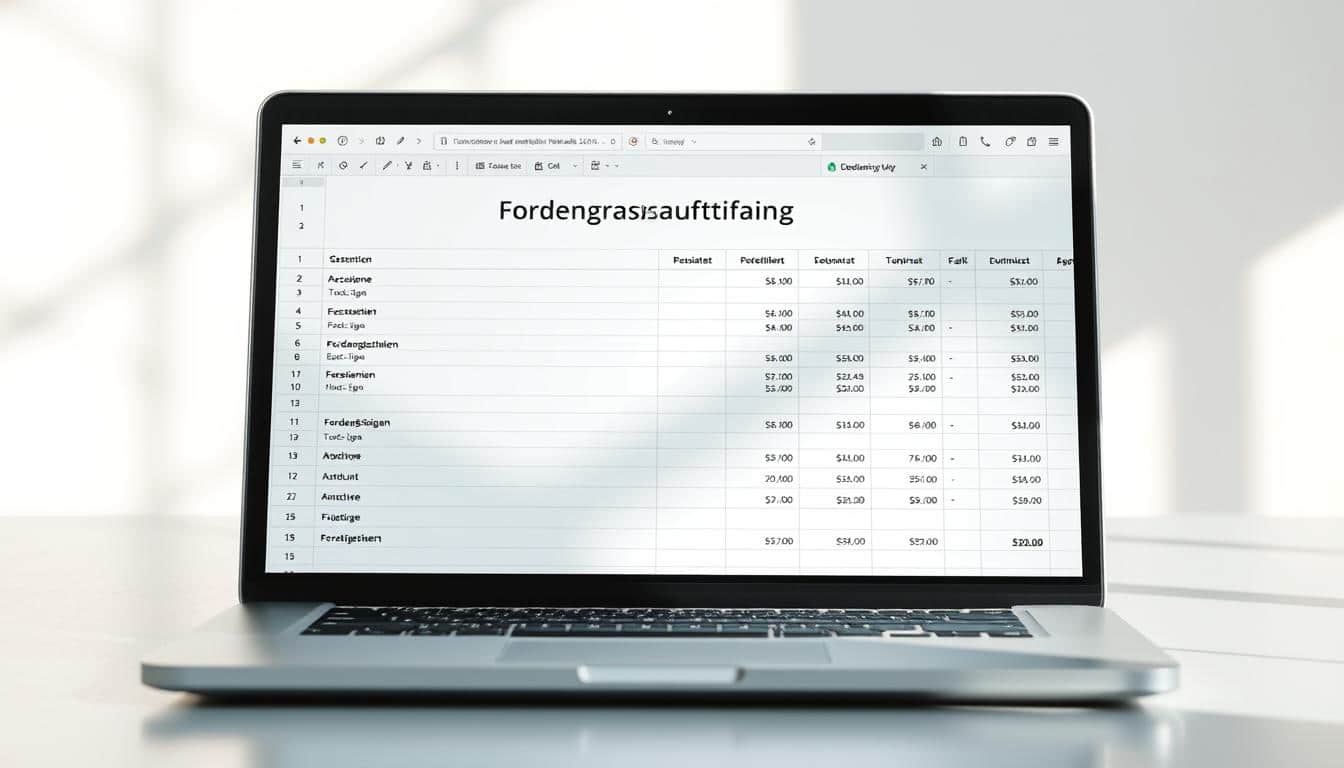 Forderungsaufstellung Vorlage für Excel hier kostenlos downloaden