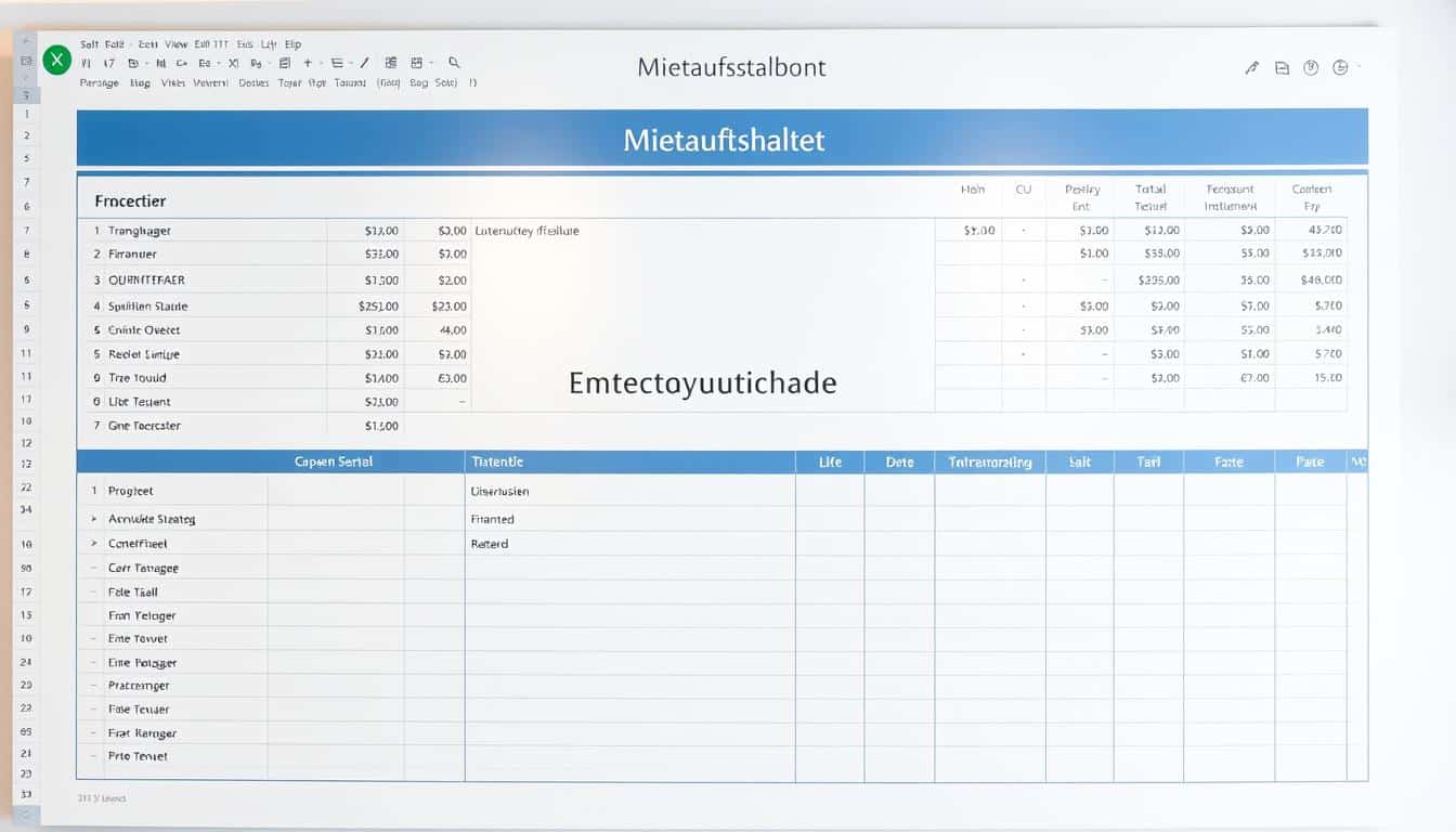 Mietaufstellung Vorlage für Excel hier kostenlos downloaden