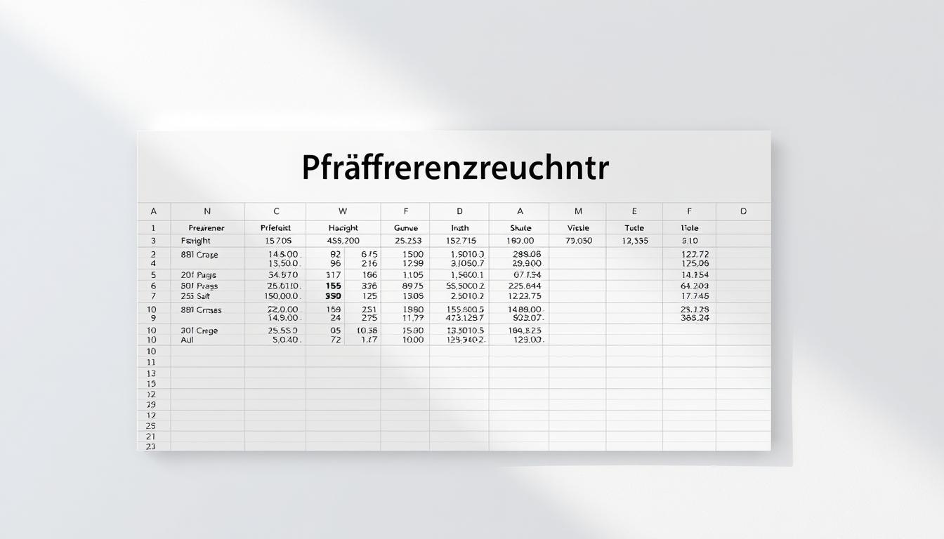 Präferenzkalkulation Vorlage für Excel hier kostenlos downloaden