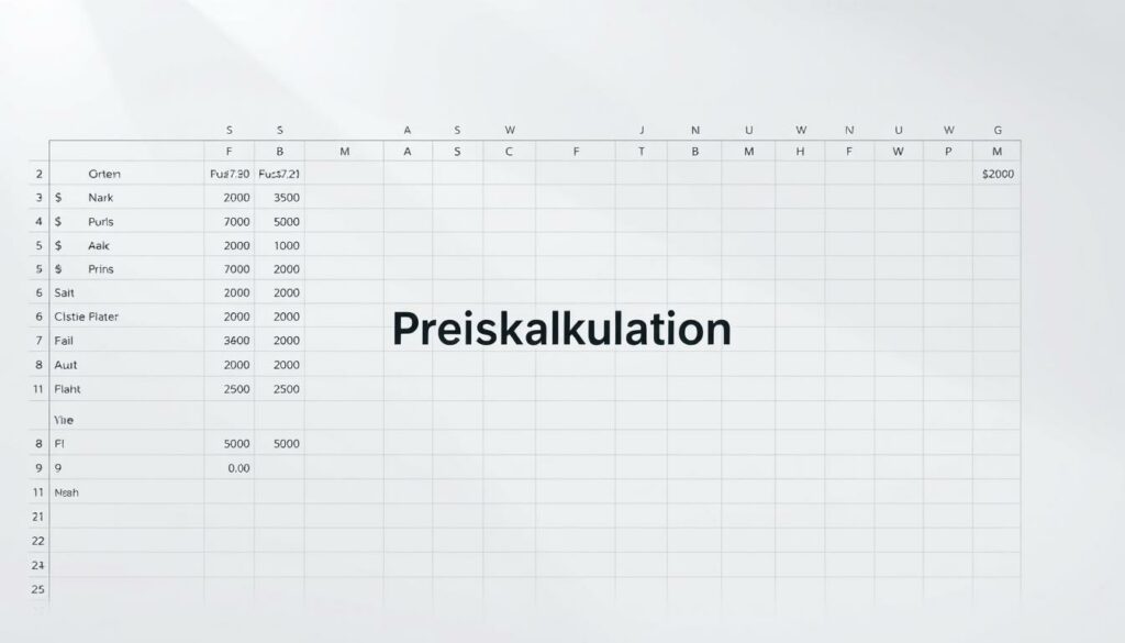 Preiskalkulation Vorlage für Excel hier kostenlos downloaden
