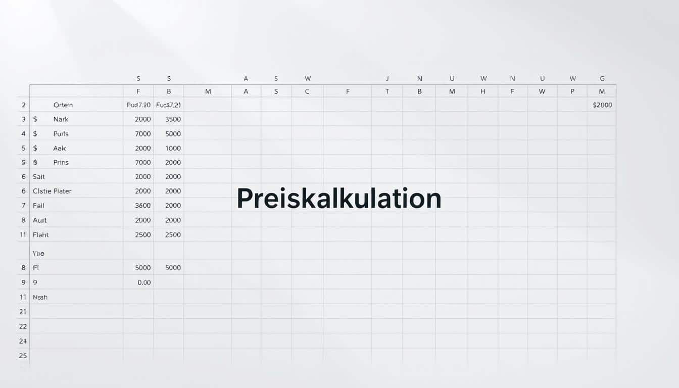 Preiskalkulation Vorlage für Excel hier kostenlos downloaden
