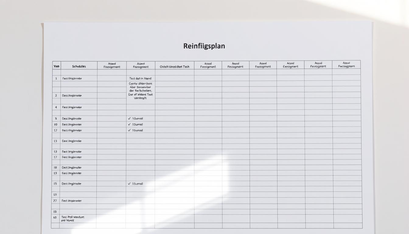 Reinigungsplan Vorlage für Excel hier kostenlos downloaden