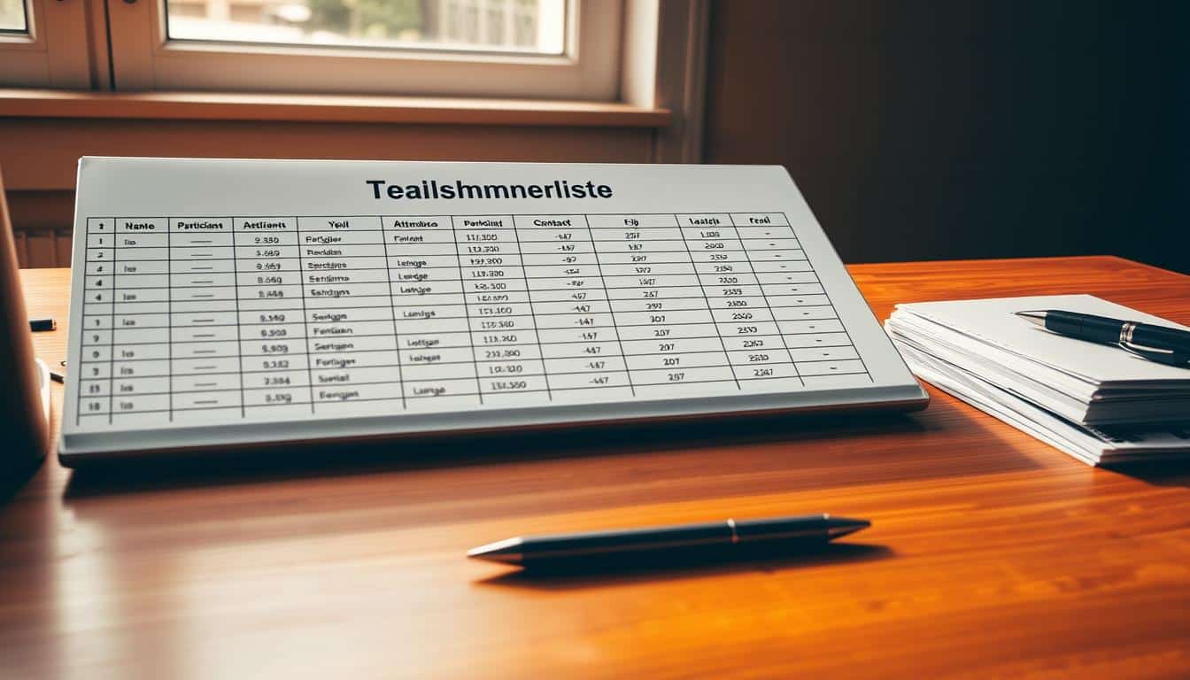 Teilnehmerliste Vorlage für Excel hier kostenlos downloaden