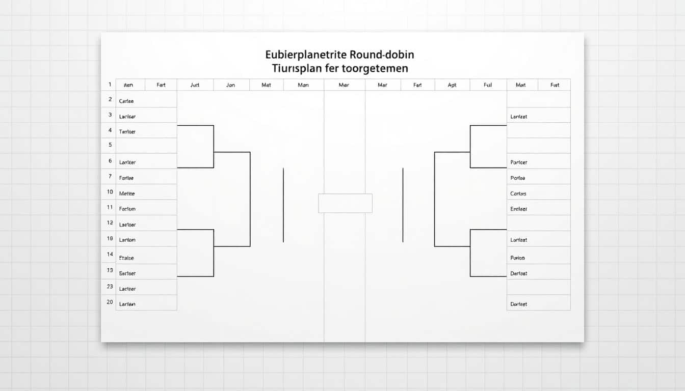 Turnierplan jeder gegen jeden Vorlage für Excel hier kostenlos downloaden