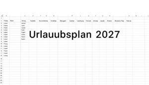 Urlaubsplan 2027 Vorlage für Excel hier kostenlos downloaden