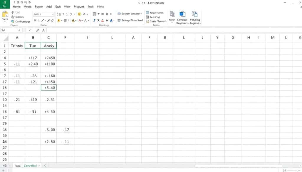 A clean, minimalist spreadsheet interface with a focused attention on efficient data organization. In the foreground, a neatly arranged grid of cells showcasing the process of subtraction, with intuitive visual cues guiding the user. The middle ground features a sleek toolbar and menus, highlighting the key functions for streamlining data manipulation. The background has a subtle gradient, creating a sense of depth and emphasizing the digital workspace. The overall mood is one of productivity, clarity, and a user-friendly approach to Excel's powerful capabilities.