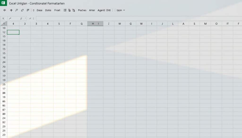 A sleek, modern spreadsheet layout with a focus on conditional formatting. In the foreground, a grid of cells showcases various formatting styles, including highlighted cells, data visualization, and subtle gridlines. The middle ground features an array of function icons, representing the power and versatility of Excel's formula capabilities. In the background, a clean, minimalist workspace with a soft gradient backdrop, conveying a sense of efficiency and clarity. Lighting is natural and diffused, casting gentle shadows that accentuate the depth and dimensionality of the design elements. The overall composition evokes a professional, yet approachable aesthetic, suitable for illustrating the "Excel ungleich und bedingte Formatierung" section of the article.