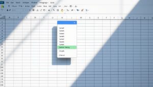 Excel drop down list