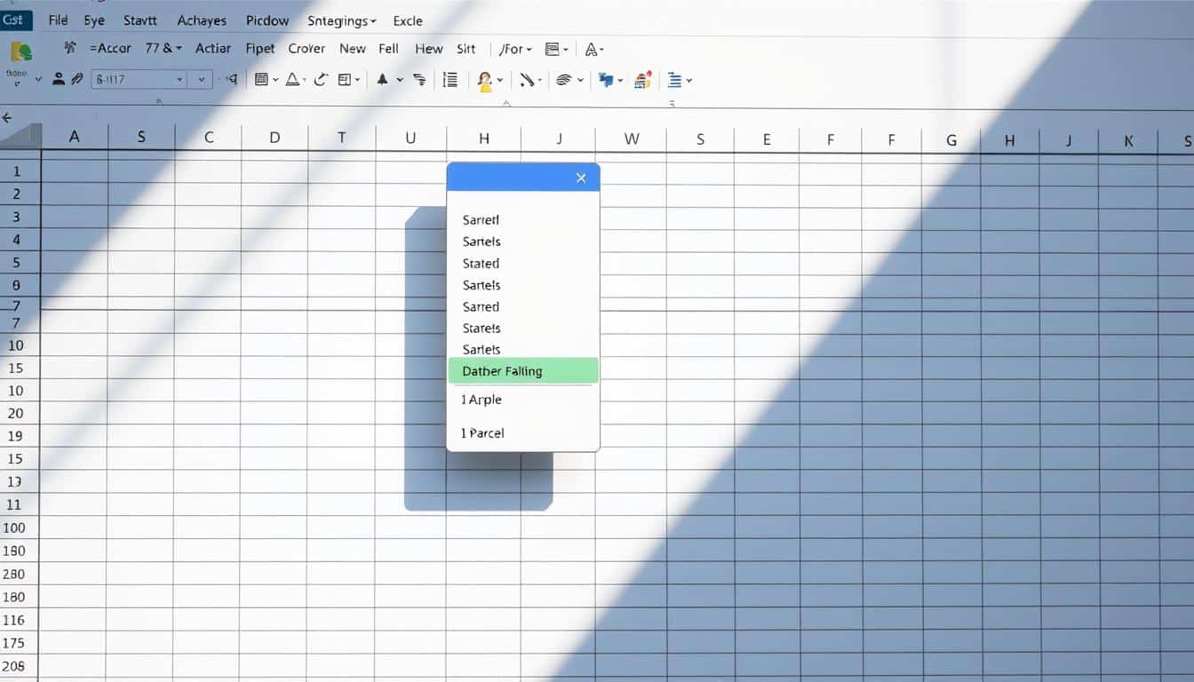 Excel drop down list